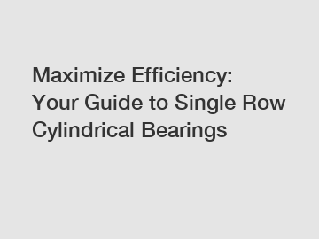 Maximize Efficiency: Your Guide to Single Row Cylindrical Bearings