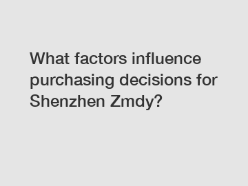 What factors influence purchasing decisions for Shenzhen Zmdy?