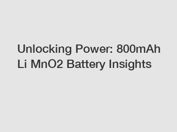 Unlocking Power: 800mAh Li MnO2 Battery Insights