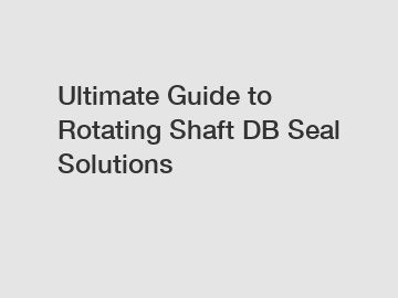 Ultimate Guide to Rotating Shaft DB Seal Solutions