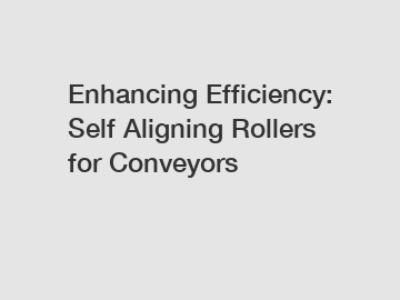 Enhancing Efficiency: Self Aligning Rollers for Conveyors