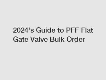 2024's Guide to PFF Flat Gate Valve Bulk Order