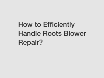 How to Efficiently Handle Roots Blower Repair?