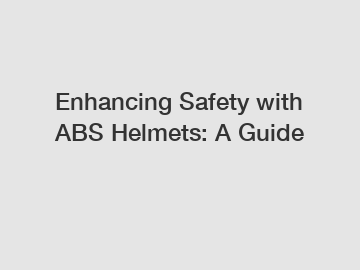 Enhancing Safety with ABS Helmets: A Guide