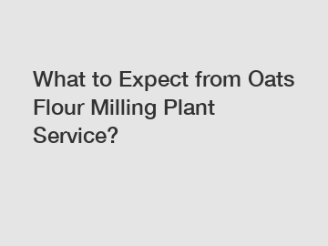 What to Expect from Oats Flour Milling Plant Service? What to Expect from Oats Flour Milling Plant Service?