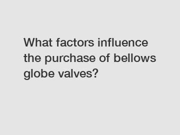 What factors influence the purchase of bellows globe valves?