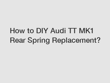 How to DIY Audi TT MK1 Rear Spring Replacement?