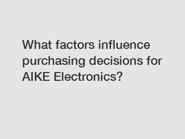 What factors influence purchasing decisions for AIKE Electronics?