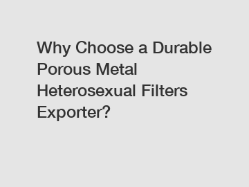 Why Choose a Durable Porous Metal Heterosexual Filters Exporter?
