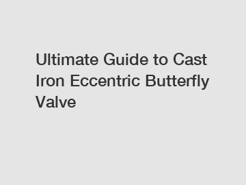 Ultimate Guide to Cast Iron Eccentric Butterfly Valve