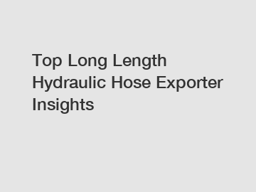Top Long Length Hydraulic Hose Exporter Insights
