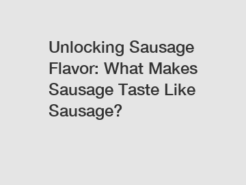 Unlocking Sausage Flavor: What Makes Sausage Taste Like Sausage?