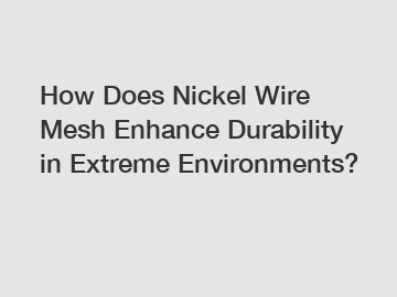 How Does Nickel Wire Mesh Enhance Durability in Extreme Environments?