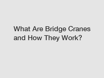 What Are Bridge Cranes and How They Work?