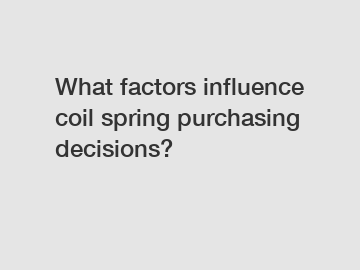 What factors influence coil spring purchasing decisions?