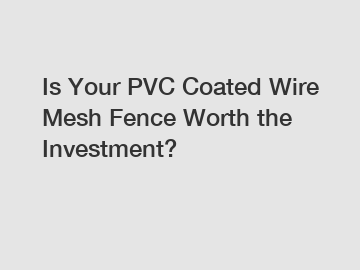 Is Your PVC Coated Wire Mesh Fence Worth the Investment?