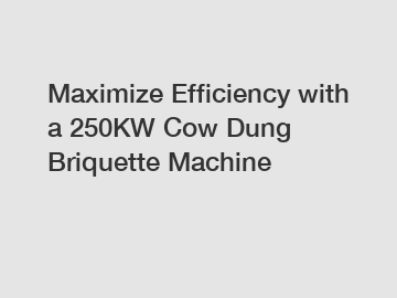 Maximize Efficiency with a 250KW Cow Dung Briquette Machine