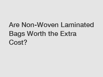 Are Non-Woven Laminated Bags Worth the Extra Cost?