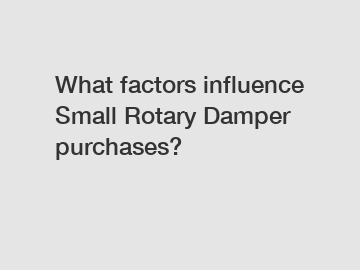 What factors influence Small Rotary Damper purchases?