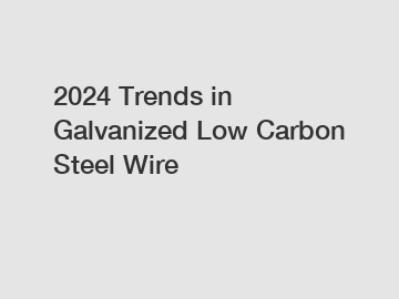 2024 Trends in Galvanized Low Carbon Steel Wire