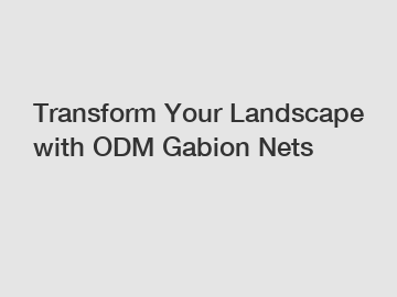 Transform Your Landscape with ODM Gabion Nets