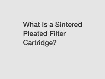 What is a Sintered Pleated Filter Cartridge?