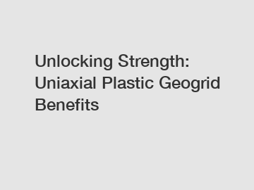 Unlocking Strength: Uniaxial Plastic Geogrid Benefits