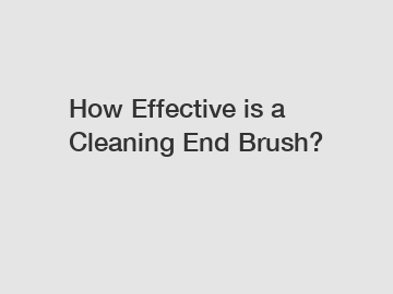 How Effective is a Cleaning End Brush?