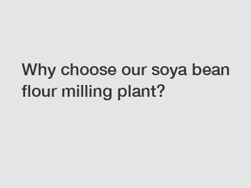 Why choose our soya bean flour milling plant?