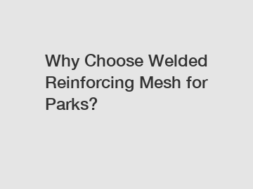 Why Choose Welded Reinforcing Mesh for Parks?