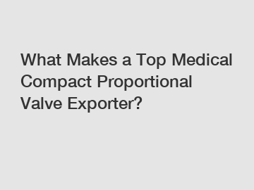 What Makes a Top Medical Compact Proportional Valve Exporter?