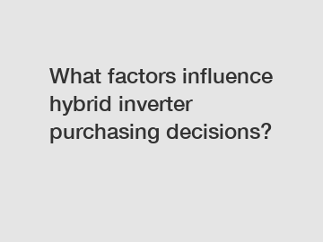 What factors influence hybrid inverter purchasing decisions?