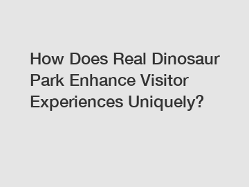 How Does Real Dinosaur Park Enhance Visitor Experiences Uniquely?