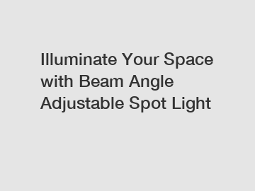 Illuminate Your Space with Beam Angle Adjustable Spot Light