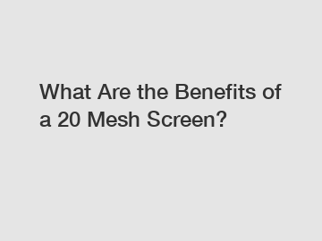 What Are the Benefits of a 20 Mesh Screen?