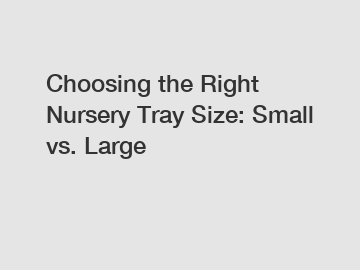 Choosing the Right Nursery Tray Size: Small vs. Large