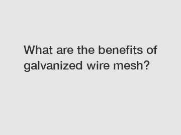 What are the benefits of galvanized wire mesh?