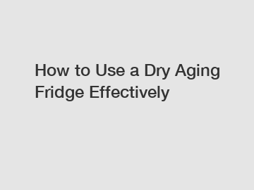 How to Use a Dry Aging Fridge Effectively