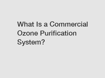 What Is a Commercial Ozone Purification System?