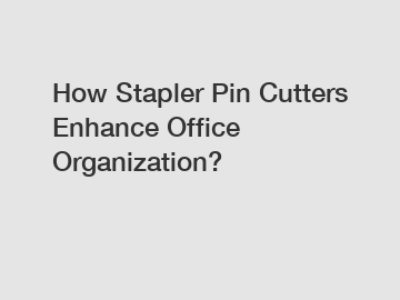 How Stapler Pin Cutters Enhance Office Organization?