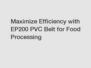 Maximize Efficiency with EP200 PVC Belt for Food Processing