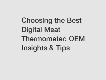 Choosing the Best Digital Meat Thermometer: OEM Insights & Tips