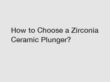 How to Choose a Zirconia Ceramic Plunger?