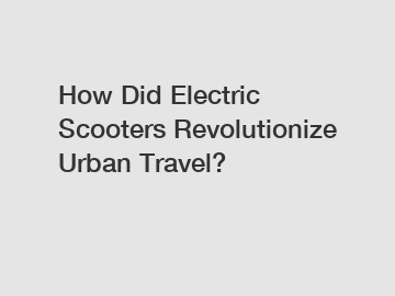 How Did Electric Scooters Revolutionize Urban Travel?