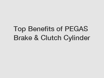 Top Benefits of PEGAS Brake & Clutch Cylinder