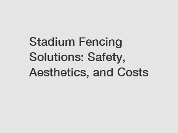 Stadium Fencing Solutions: Safety, Aesthetics, and Costs