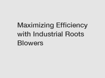 Maximizing Efficiency with Industrial Roots Blowers