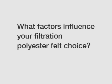 What factors influence your filtration polyester felt choice?