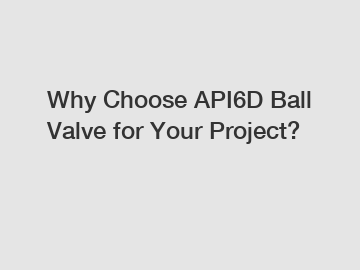 Why Choose API6D Ball Valve for Your Project?