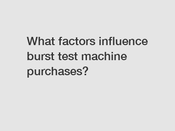 What factors influence burst test machine purchases?